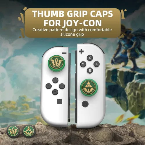 Vista 2 de IINE Joycon - Tapas de agarre para pulgar, cubierta de joystick con tema de juego compatible con Nintendo SwitchOLEDSwitch Lite, tapas de silicona