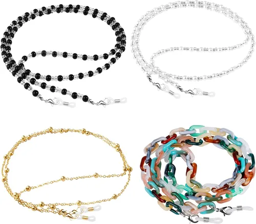 Vista 13 de ONESING 4-10 piezas Cadenas de gafas para mujer, soporte de cadena para anteojos, correa para gafas, cadena para anteojos, cordón para gafas, regalo
