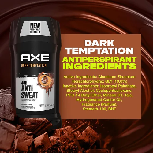 Vista 8 de AXE Barra Antitranspirante para Hombres para Frescura de Larga Duración Dark Temptation Aroma Fresco Todo el Día Desodorante Antisudor para Hombres