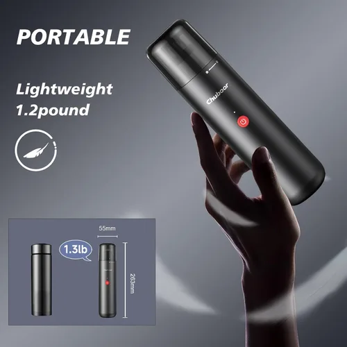 Vista 4 de Chuboor Mini aspiradora, potente aspiradora inalámbrica recargable para automóvil, pequeño eliminador de polvo para polvo, arena, migas, aspiradora