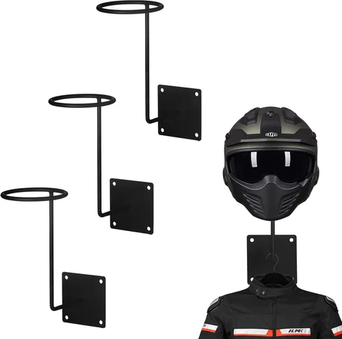 Vista 6 de ILM Soporte para Casco con Gancho y Perchero Soporte para Casco Montaje en Pared Perchero para Chaqueta Accesorios para Motocicleta