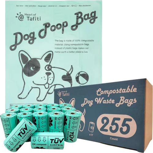 Vista 8 de Home Bolsas compostables para excrementos de perro, bolsas de basura de perros a base de plantas, extragruesas y a prueba de fugas, bolsas planas