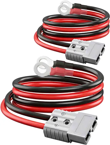 Vista 11 de IZTOSS Conector Anderson 175A con cable 6AWG para cable de calibre 2 a 4, conector rápido, montacargas, enchufe, remolque, almacenamiento