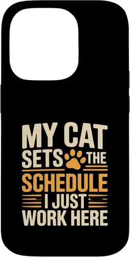 Vista 16 de My Cat Sets The Schedule Cat Humor Case for iPhone 17