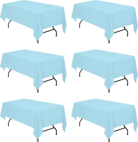 Vista 74 de BRILLMAX - Manteles para mesa rectangular de 6 pies, tela de lino de poliéster, lavable, para boda, recepción, banquete, fiesta de cumpleaños, 60 x