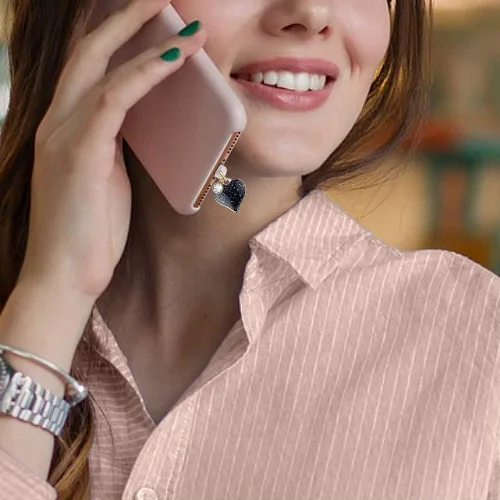 Vista 6 de ELISE & FONDA CP130 Puerto de carga USB Anti Polvo Plug Little Heart Love Colgante Colgante Teléfono Charm para iPhone 11/XS MAX/XR/X/8