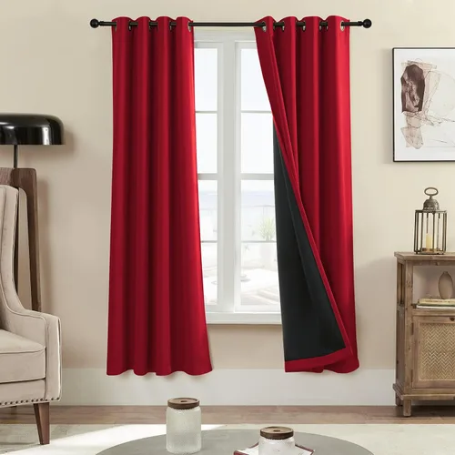 Vista 71 de Rutterllow - Cortinas 100% opacas, paneles de cortina con ojales, aislamiento térmico y bloqueo de luz para habitación y sala de estar