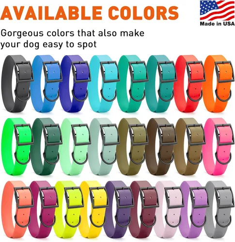 Vista 51 de Dogline Biothane - Collar impermeable para perro con hebilla de liberación rápida, resistente cincha de nailon recubierta con resistente y a prueba