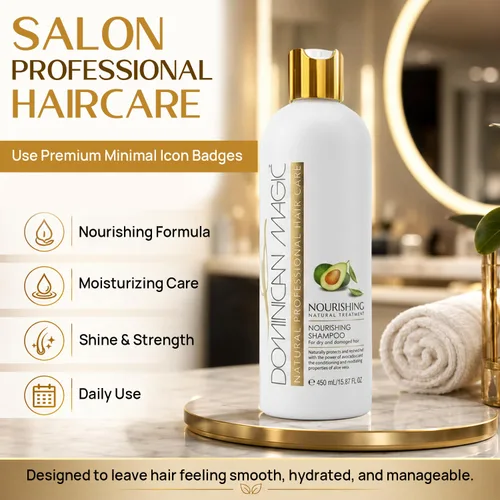 Vista 6 de DOMINICAN MAGIC Champú nutritivo e hidratante de aceite de aguacate para todo tipo de cabello, champú hidratante con vitamina E y queratina, champú