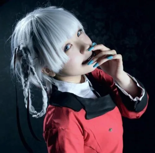 Vista 6 de Uearlid 40cm Anime KAKEGURUI Cosplay Kirari Momobami Braids Women Wig Role Playing Wigs Halloween Cosplay Silver Hair Coser Wig