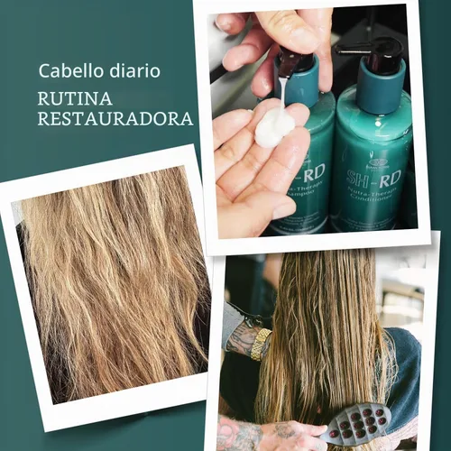 Vista 5 de SH-RD Nutra-Therapy Champú para cabello seco dañado Champú proteico que reduce las puntas abiertas Hidrata el cabello encrespado Adecuado