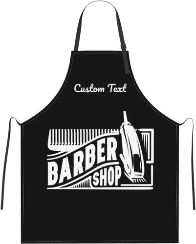 Vista 20 de Delantal de peluquería personalizado para hombres y mujeres, delantal de peluquería con texto personalizado con bolsillos, delantal ajustable