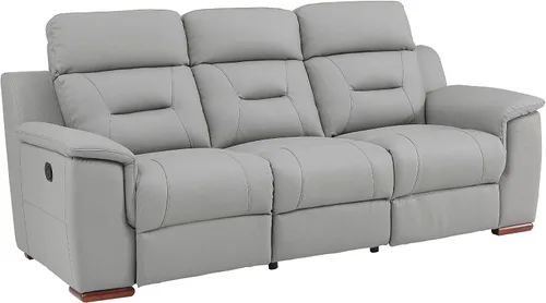 Vista 24 de Blackjack Furniture Walker Leather Match - Sofá reclinable tapizado para sala de estar, madera avellana