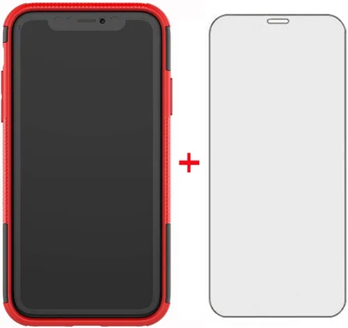 Vista 3 de Asuwish Funda de teléfono para iPhone XR 6.1 con protector de pantalla de vidrio templado, funda protectora híbrida resistente para iPhone XR
