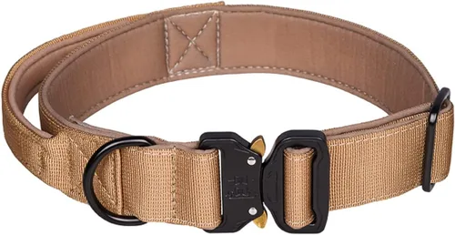 Vista 8 de Collar táctico para perro, collar ajustable de nailon para entrenamiento militar con mango de control y hebilla de metal pesado para perros medianos