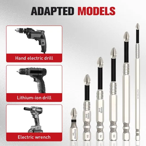 Vista 3 de Juego de brocas de destornillador magnético de alta calidad, 2025 nuevo juego de destornillador magnético antideslizante eléctrico de acero aleado