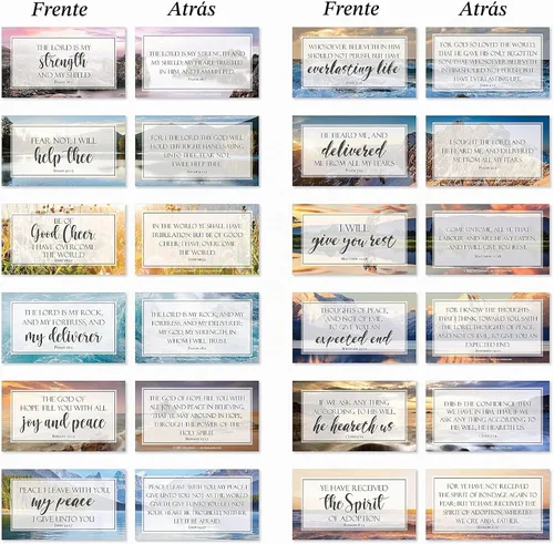 Vista 5 de JBH Creations Tarjetas con versículos bíblicos con texto en inglés «Be Not Afraid» («Be Not Afraid»)