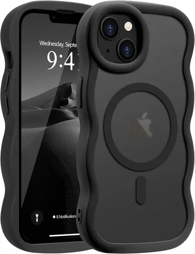 Vista 99 de Pepmune - Funda para iPhone 12 Pro Max con marco ondulado y estructura rígida, color mate claro, cubierta trasera unisex, compatible con Magsafe