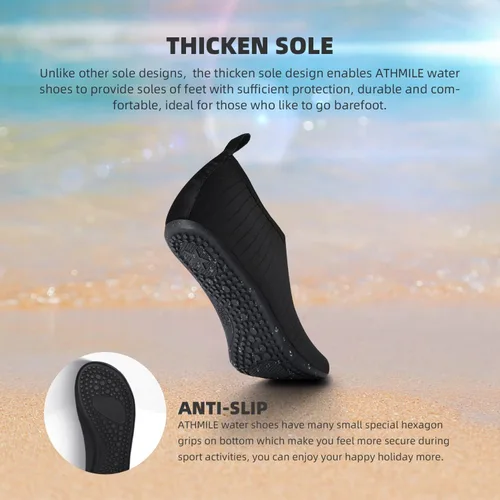 Vista 3 de ATHMILE Zapatos de agua de secado rápido para natación, playa, yoga, deportes, camping, accesorios para piscina o parque para mujeres, hombres