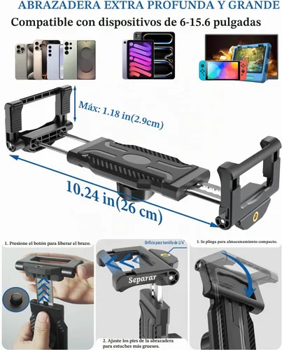 Vista 5 de Soporte para tablet de tablero y parabrisas de automóvil para tabletas y teléfonos de 6 a 15.6 pulgadas