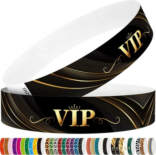 Vista 27 de Tyvek - Pulseras para eventos, diseño creativo de color, pulseras de papel de 3/4 pulgadas, paquete de 250 unidades para fiestas, agrupaciones, Negro