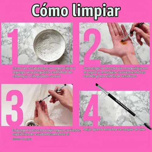 Vista 5 de Beauty Junkees Cepillo de cejas en ángulo con carrete, cepillo para cejas y peine con ángulo delgado firme para relleno, tinte, delineador