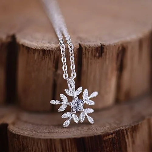 Vista 5 de Helen de Lete Rhinestone Copo de nieve collar gargantilla de plata de ley 925