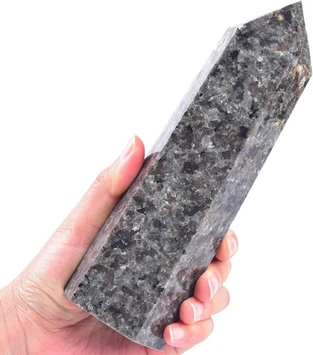 Vista 26 de Torre Obelisco de Piedra de Sangre de África Grande Varita de Punta de Cristal Curativo Natural de 6 Facetas Reiki Meditación Decoración del Hogar