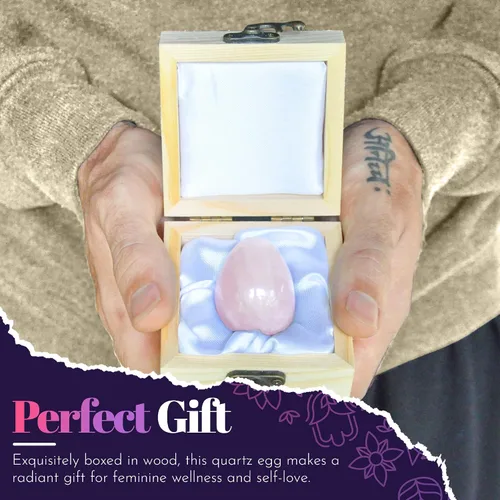 Vista 7 de Sacred Weapon Huevo Kegel de cuarzo rosa certificado GIA - Ejercitador de suelo pélvico para mujeres Soporte para menopausia, posparto y prolapso
