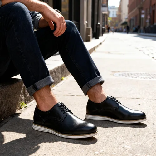 Vista 3 de Vostey Zapatos de vestir para hombre, zapatos de vestir casuales de cuero para hombres, zapatos Oxford de negocios de cuero para hombres