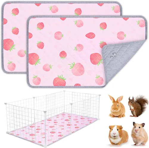 Vista 13 de 2 paquetes de ropa de cama para conejillo de indias, forro lavable para jaula de conejillo de indias, tapete reutilizable para conejillo de indias