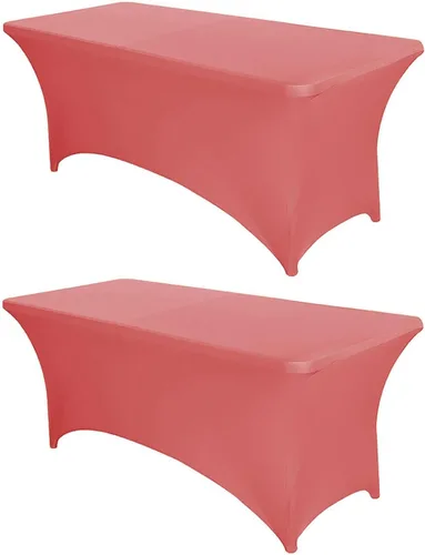 Vista 57 de PTC21B - Juego de 6 manteles elásticos de 6 pies, color negro, rectangular, ajustable, lavable, de elastano, para fiestas, bodas, cócteles