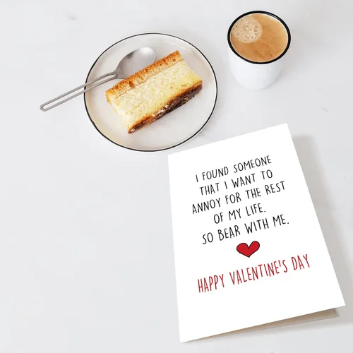 Vista 4 de Divertida tarjeta del día de San Valentín para él y ella, regalo de feliz día de San Valentín para marido novio, molesto por el resto de la vida
