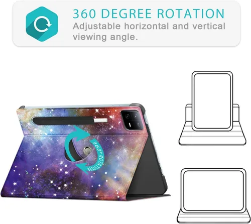 Vista 6 de Funda compatible con tablet Xiaomi Pad 6 de 11.0 pulgadas lanzada 2023 con soporte multiángulo para tableta Mi Pad 6 Pro giratoria ajustable