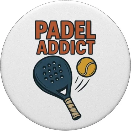 Vista 3 de Padel Addict - Fun, Funny Retro Tennis Racket Ball PopSockets Adhesive PopGrip
