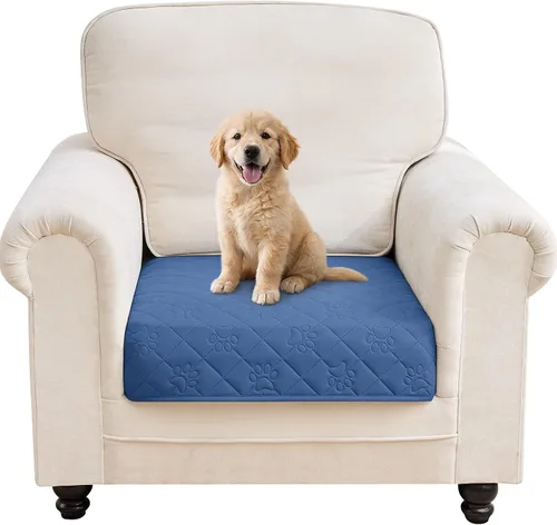 Vista 27 de PAWFINITY Funda de cama impermeable para perros, manta para mascotas lavable para colchón Gris