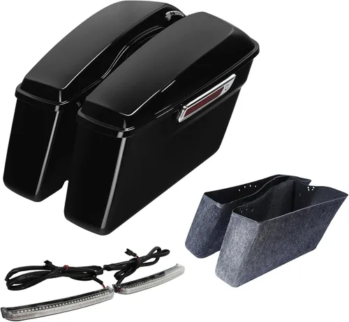 Vista 11 de TCT-MOTORPARTS - Alforjas rígidas con pestillo, color negro mate