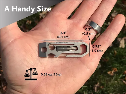 Vista 8 de Gear Infusion EverRatchet Clip Trinquete Llavero Multiherramienta (Titanio - Original)