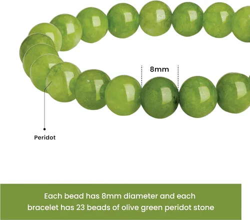 Vista 40 de Crystal Vibe Pulseras de cuentas de 0.315 in para mujeres y hombres, pulseras de cristal con piedras preciosas naturales, tamaño elástico ajustable