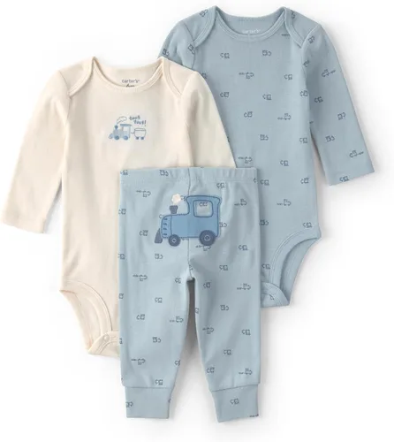 Vista 23 de Carter's Baby Boys' 3-piece Bodysuit Pant Sets Construcción azul
