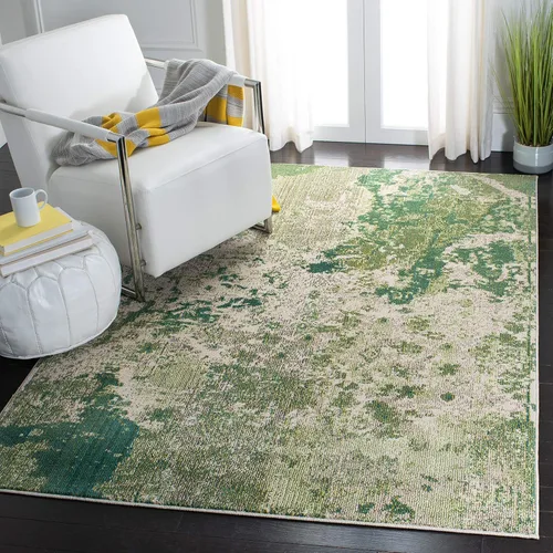Vista 16 de SAFAVIEH Madison Collection - Alfombra decorativa de 2 pies 2 pulgadas x 4 pies, verde y azul, diseño abstracto moderno, no desprende pelusa