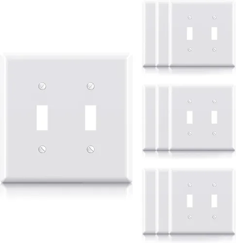 Vista 11 de ELEGRP Placas de pared para interruptor de palanca de 2 posiciones, cubierta frontal termoplástica irrompible de tamaño mediano para interruptores
