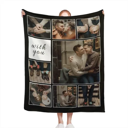 Vista 28 de Manta personalizada con texto de fotos, manta personalizada con mis propias fotos, manta conmemorativa personalizada para madres para mamá, papá