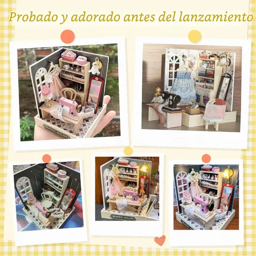 Vista 7 de Flever Kit de casa de muñecas en miniatura para bricolaje, habitación creativa con muebles para un regalo romántico de San Valentín