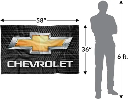 Vista 4 de LOGOVISION Manta Chevy de 36 x 58 pulgadas, manta de forro polar cromado con pajarita