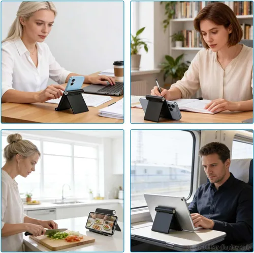 Vista 7 de Soporte para teléfono celular, soporte para teléfono celular, soporte ajustable para teléfono de escritorio, soporte plegable para teléfono móvil