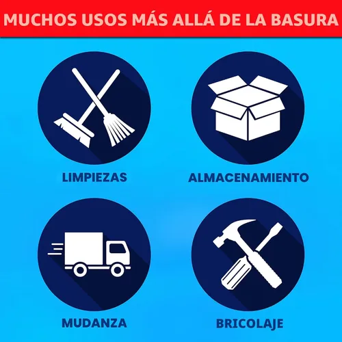 Vista 3 de Tasker Bolsas de basura transparentes de 95 a 100 galones resistentes 25 bolsas Bolsas de basura extragrandes de 96 galones para latas de basura