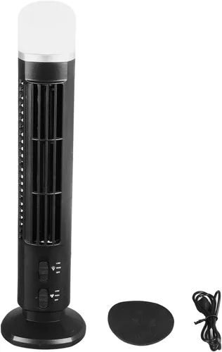 Vista 9 de Ventilador de torre sin aspas, circulador de aire oscilante, rotación de 90 grados, alimentado por USB, funcionamiento silencioso para dormitorio