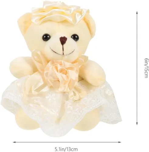 Vista 4 de 2 adornos de oso de boda, adorables osos de peluche para novia y novio, perfectos para decoración de bodas, día de San Valentín, oficina en casa