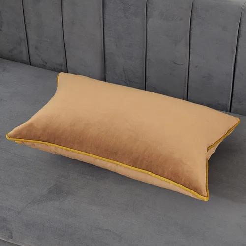 Vista 2 de Avigers fundas lujosas de cojín, 12 x 20 pulgadas, color marrón sólido, diseño moderno para decoración del hogar, funda lumbar para cojín decorativo